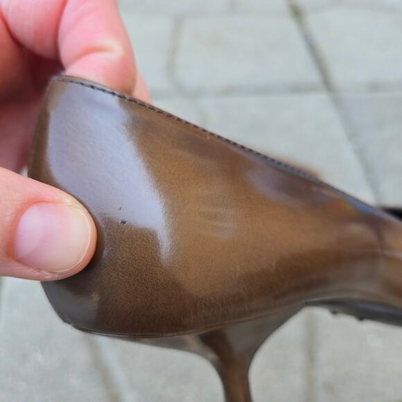 Prada pointed toe heels EU Womens Sz 37.5, ~ US 7.5 In Brown Italy Made - Picture 10 of 16